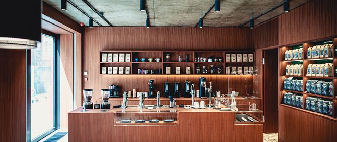 Kaffee Furnier: Jatoba für den Jacobs Heritage Store