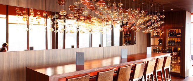 Smoked figured eucalyptus veneer for Prime Tower in Zurich