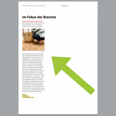 Boden aus Birkenrinde für den Nassbereich
