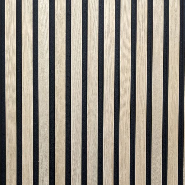 Slatted wall oak plain black fleece