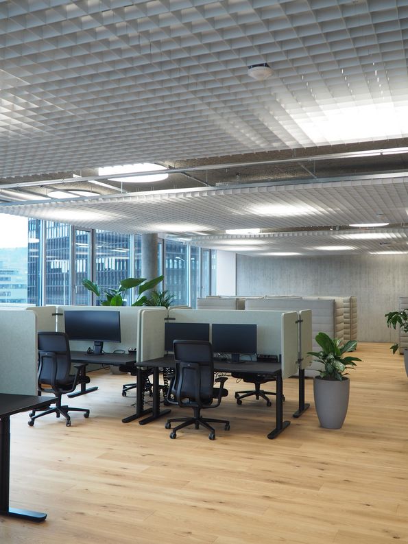 Parkett im Objektbau: Eiche Landhausdielen im Hauptsitz Energie 360° Eichenparkett Zürich