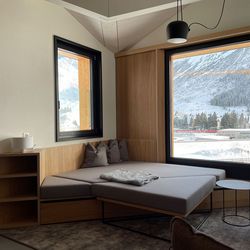 Frame flats in Andermatt, interior fittings with Roser oak veneer