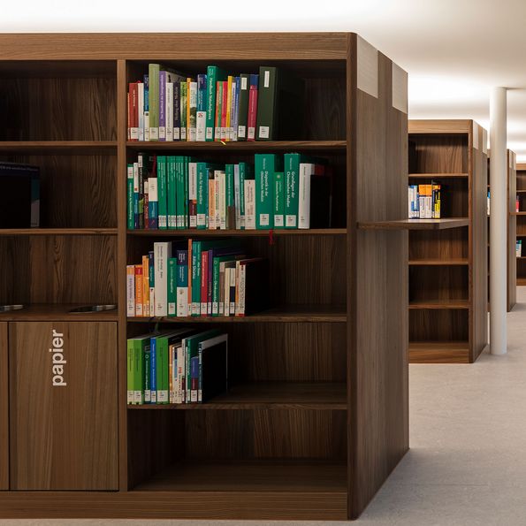 Veneer Elm Stone, interior design of the Central and University Library Lucerne