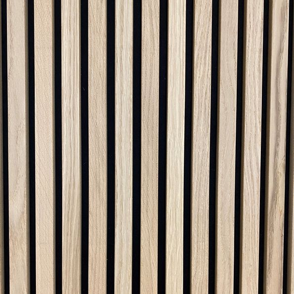 Lamellenwand Eiche schlicht schwarzer Vlies