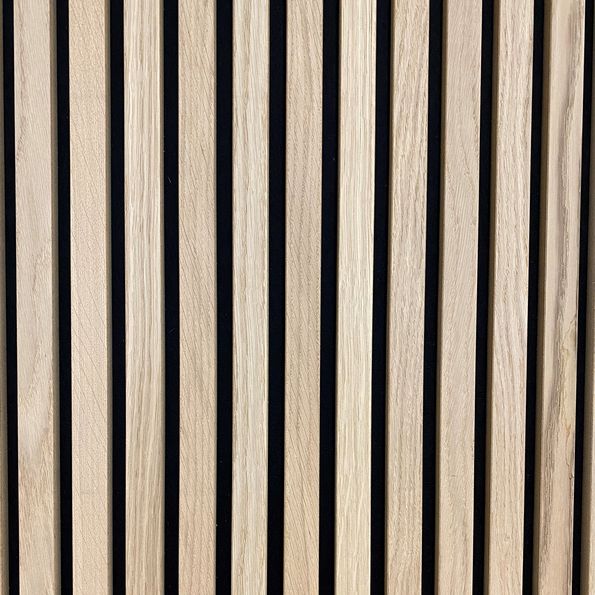 Slatted wall oak plain black fleece