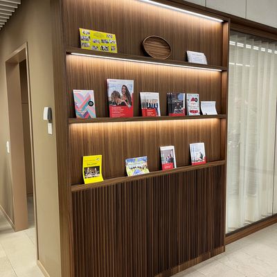 Renovation of Raiffeisenbank Therwil with Roser US walnut veneer