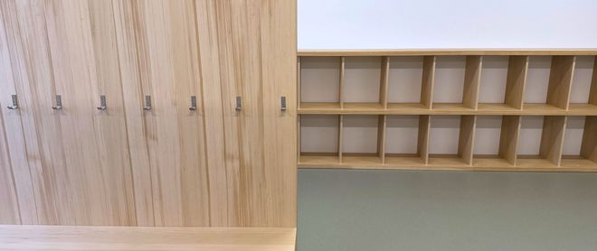 Kindergarten Pratteln Innenausbau Tannenfurnier