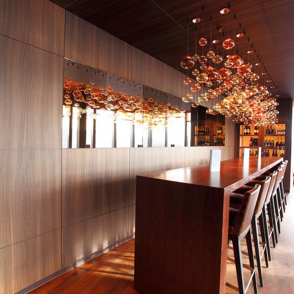 Smoked figured eucalyptus veneer for Prime Tower in Zurich