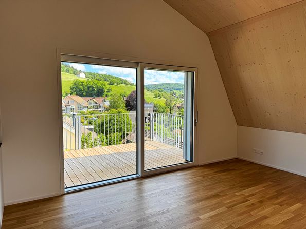 Sissach Haldenweg, Überbauung Böschmatt, Parkett von der Roser AG Moderne Architektur kombiniert mit geöltem Parkett