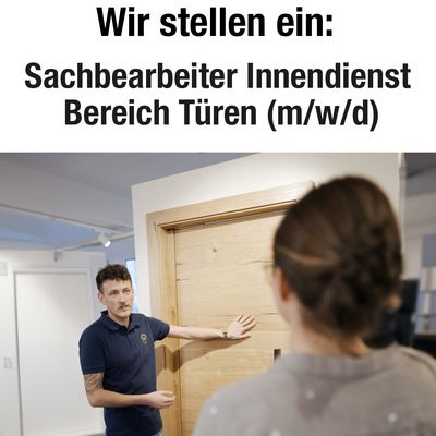 Stellenangebot: Sachbearbeiter Innendienst Bereich Türen