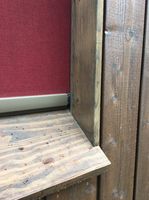 Accoya Fensterbank aus Holz mit Anschluss an Fassade und Sonnenschutz