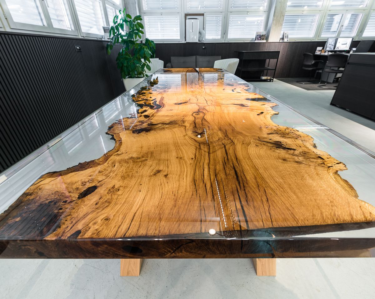 Perfect craftsmanship: table made of old oak