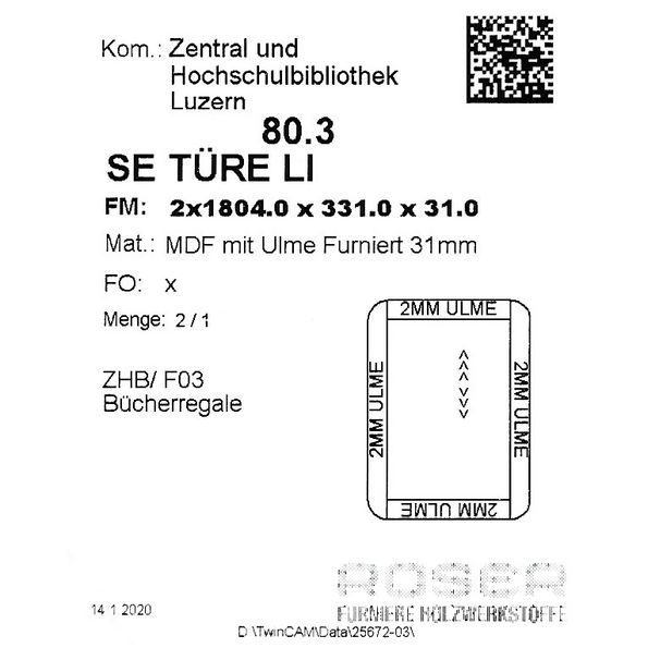 Roser Cutting Service for Central and University Library Lucerne