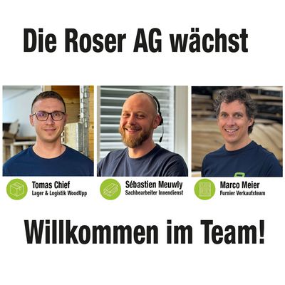 Welcome Tomas Chief, Sébastien Meuwly and Marco Meier Welcome to the Roser team
