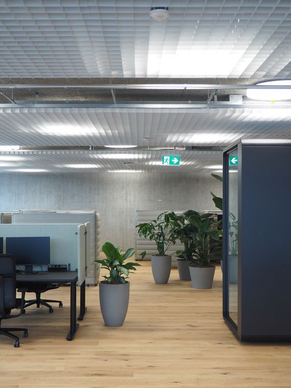 Parkett im Objektbau: Eiche Landhausdielen im Hauptsitz Energie 360° Nachhaltiges Parkett für Bürobauten