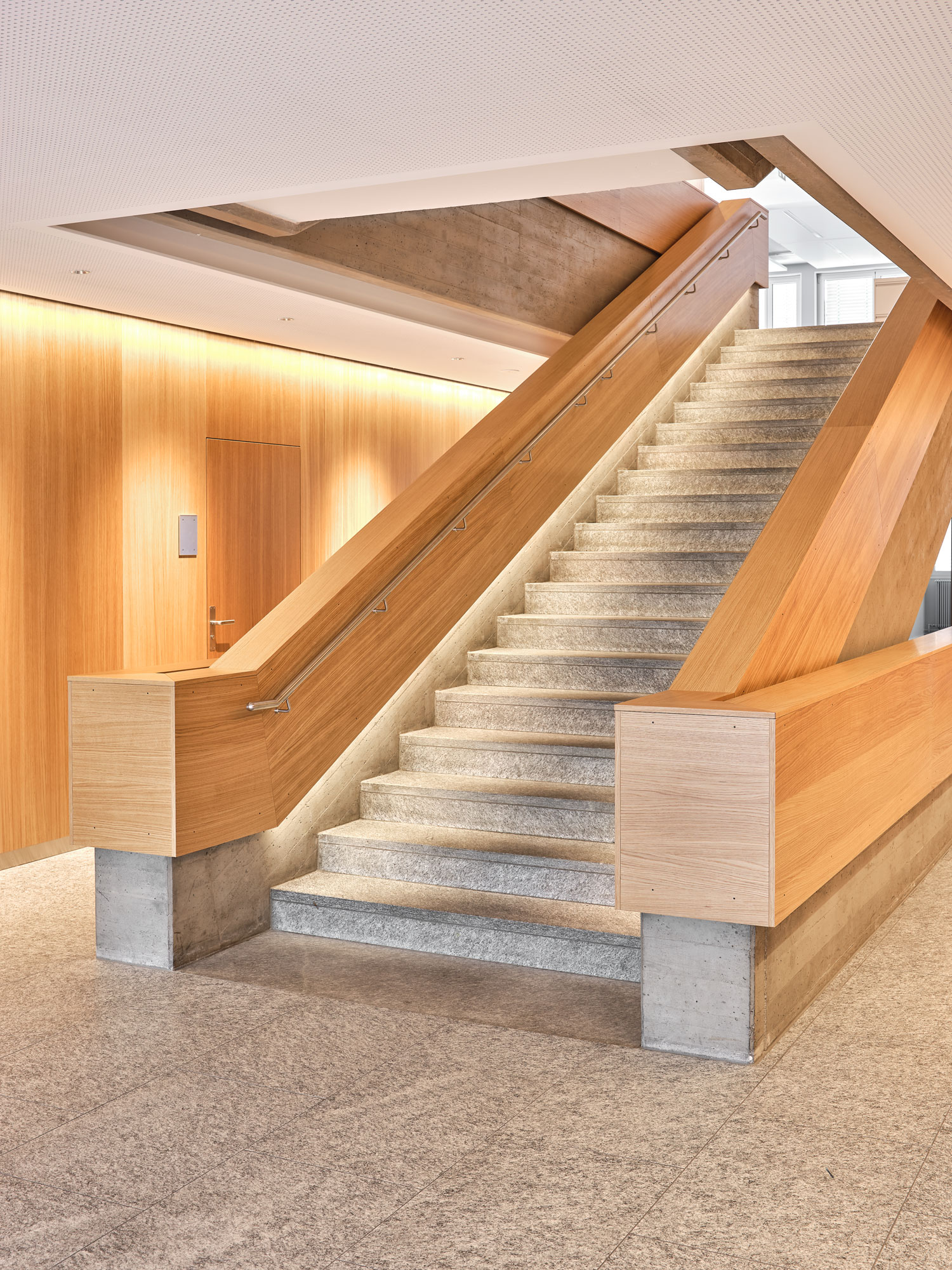 Solid oak veneer, Muri Community Centre Interior fittings using Express Fix oak veneer for doors and wall panelling