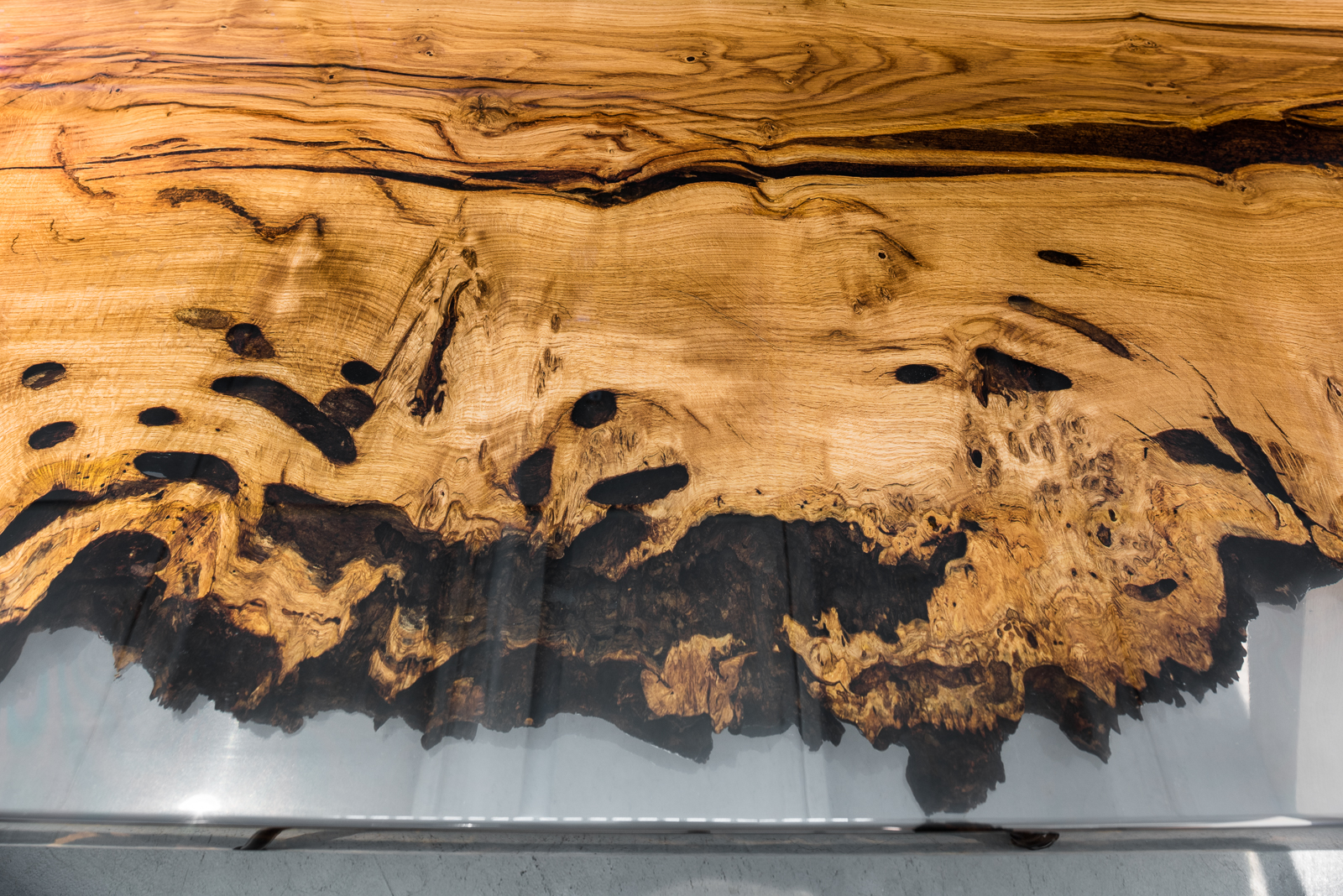 Old castle oak transformed into a table