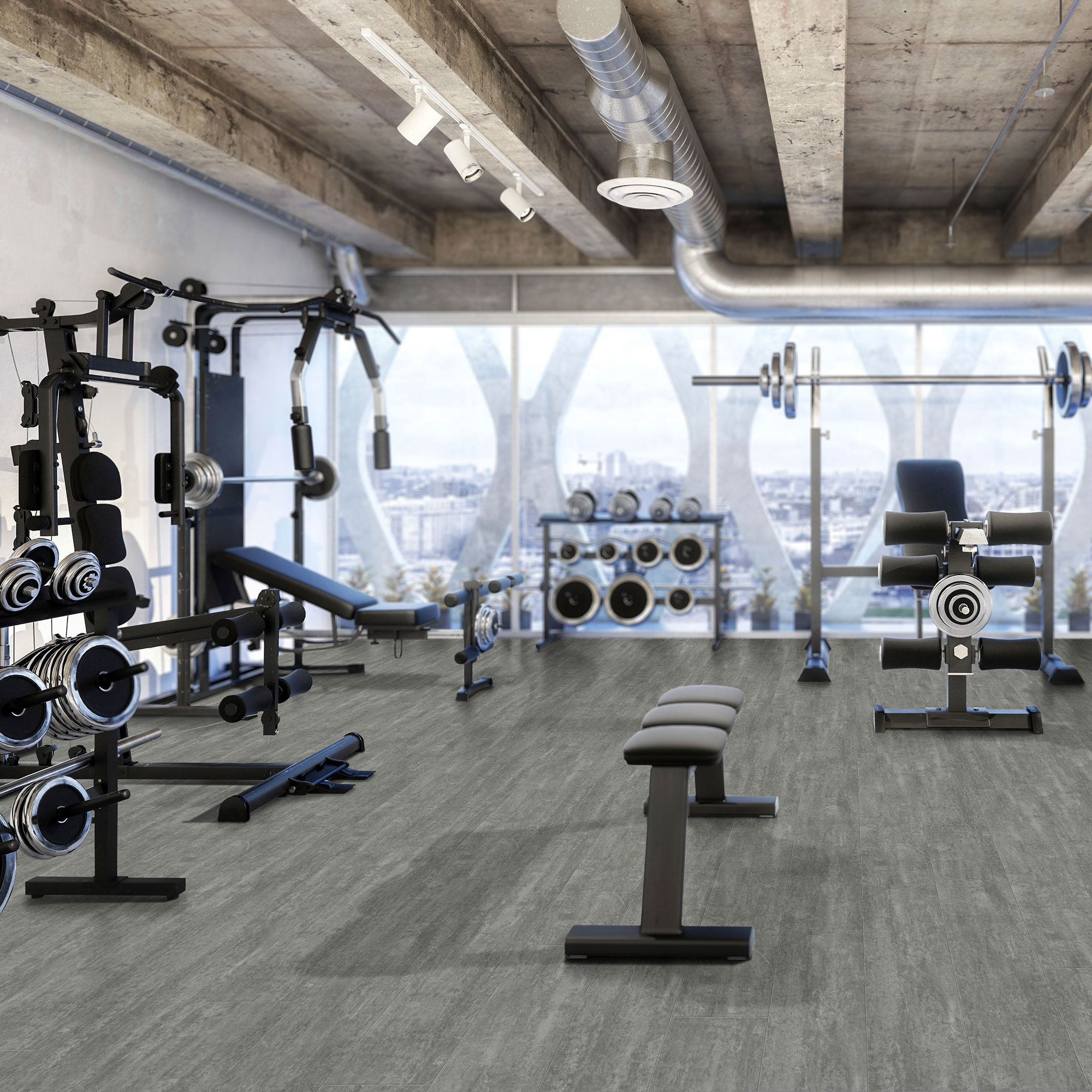 Neubau Fitness Studio mit Vinyl Boden von tilo