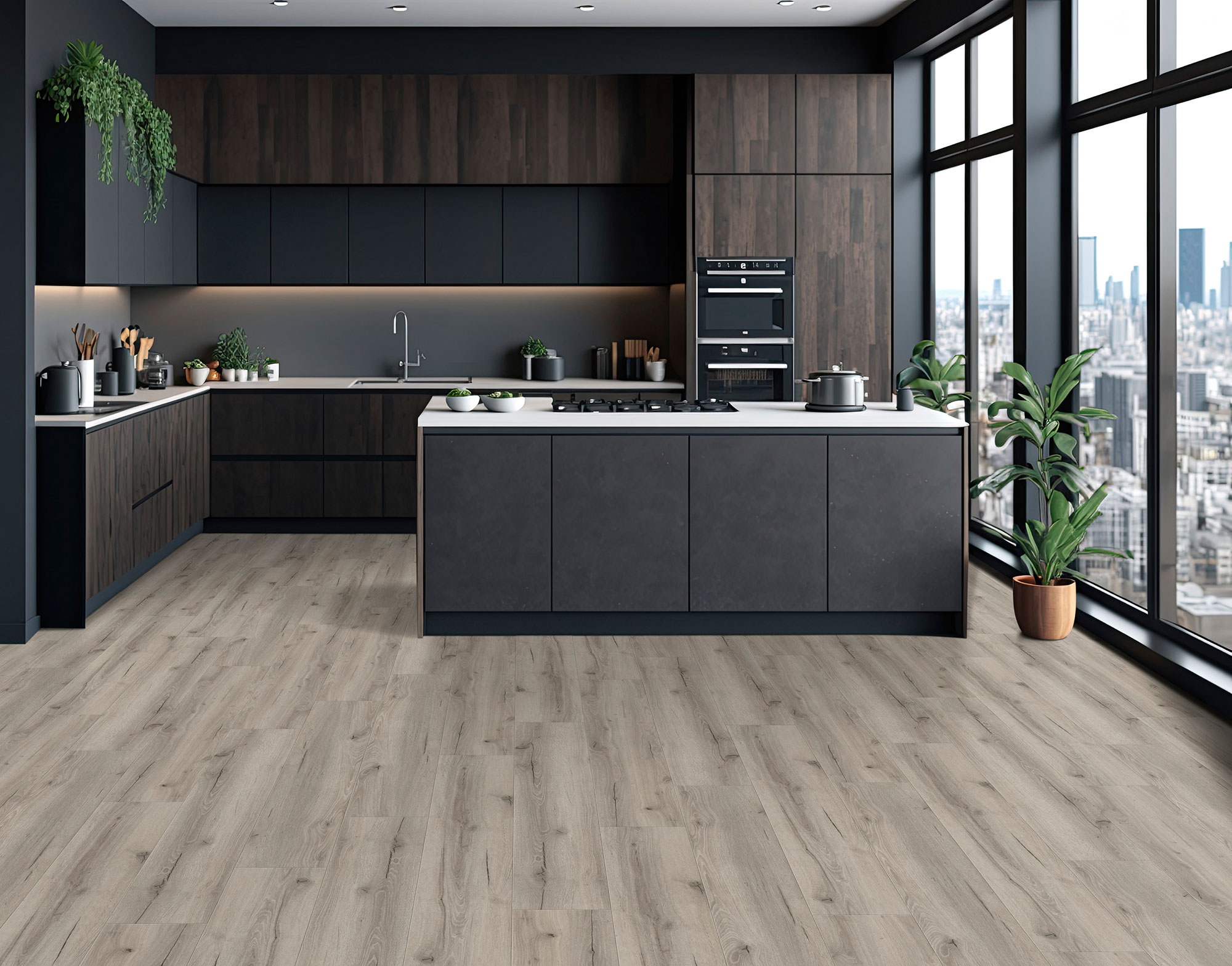 Vinyl Boden mit Holzoptik