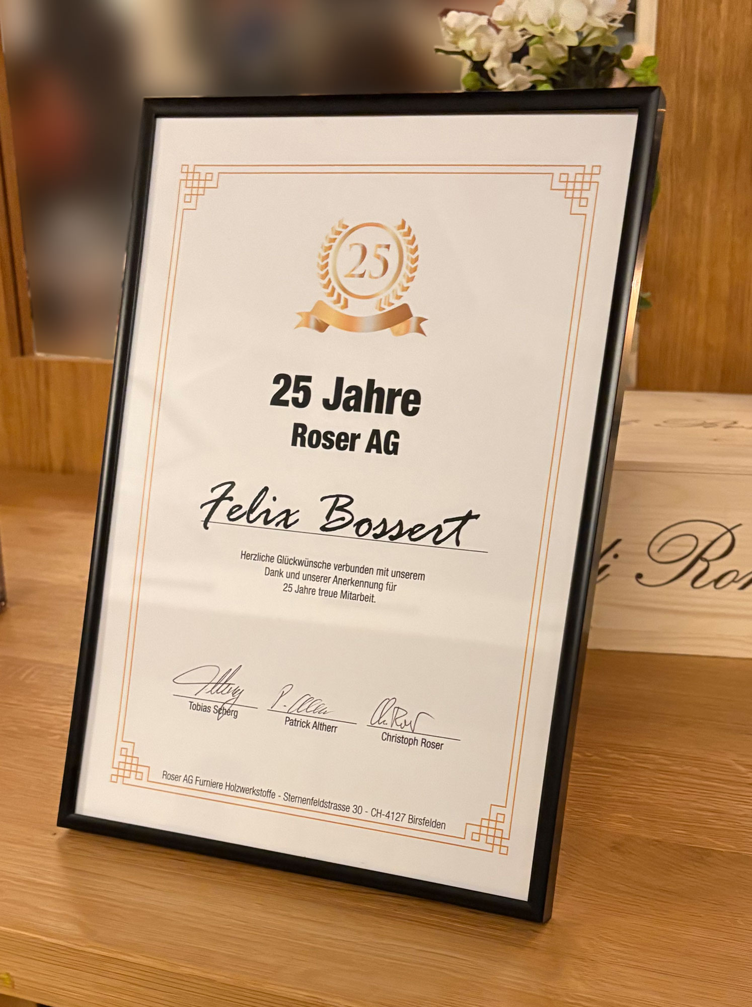 25 years of company loyalty at Roser AG