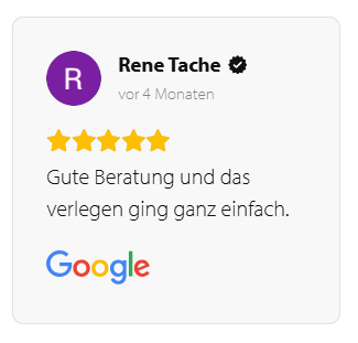 5 Sterne Google Bewertung Roser AG Gute Parkettberatung - 5 Sterne Bewertung Rene Tache