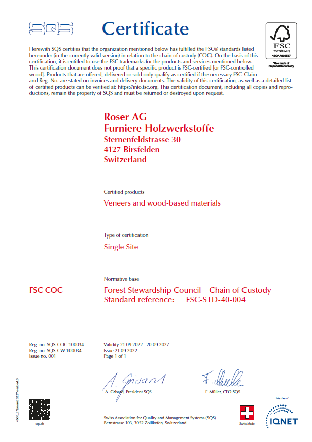 FSC Certificate English