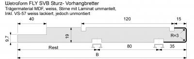Wetraform FLY Sturz-/Vorhangbrett weiss (inkl. Alu-Vorhangschienen VS 57 weiss) mit 1 Vorhangschiene 265-231 (1 VS)