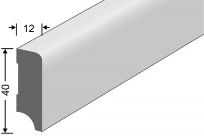 Öko Sockelleiste parallel 40/12mm keilgezinkt Fixlänge 4m Kiefer weiss deckend RAL 9010