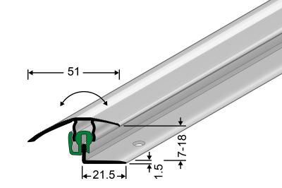 FCS-Clip Anpassprofil 7-18mm zum Aufstecken ohne Schrauben Bronze eloxiert 90cm