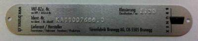 Brunex - Brandschutzplakette VKF NR. 5008 dB Confort
