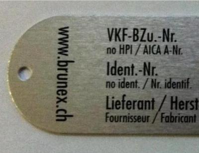Brunex - Brandschutzplakette VKF NR.17096 dB Conf. + Conf. Plus